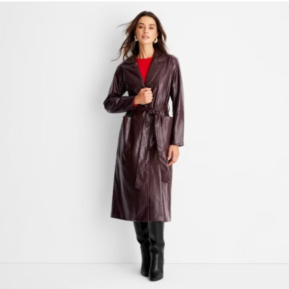 A New Day Purple Trench Coat with Timeless Elegance